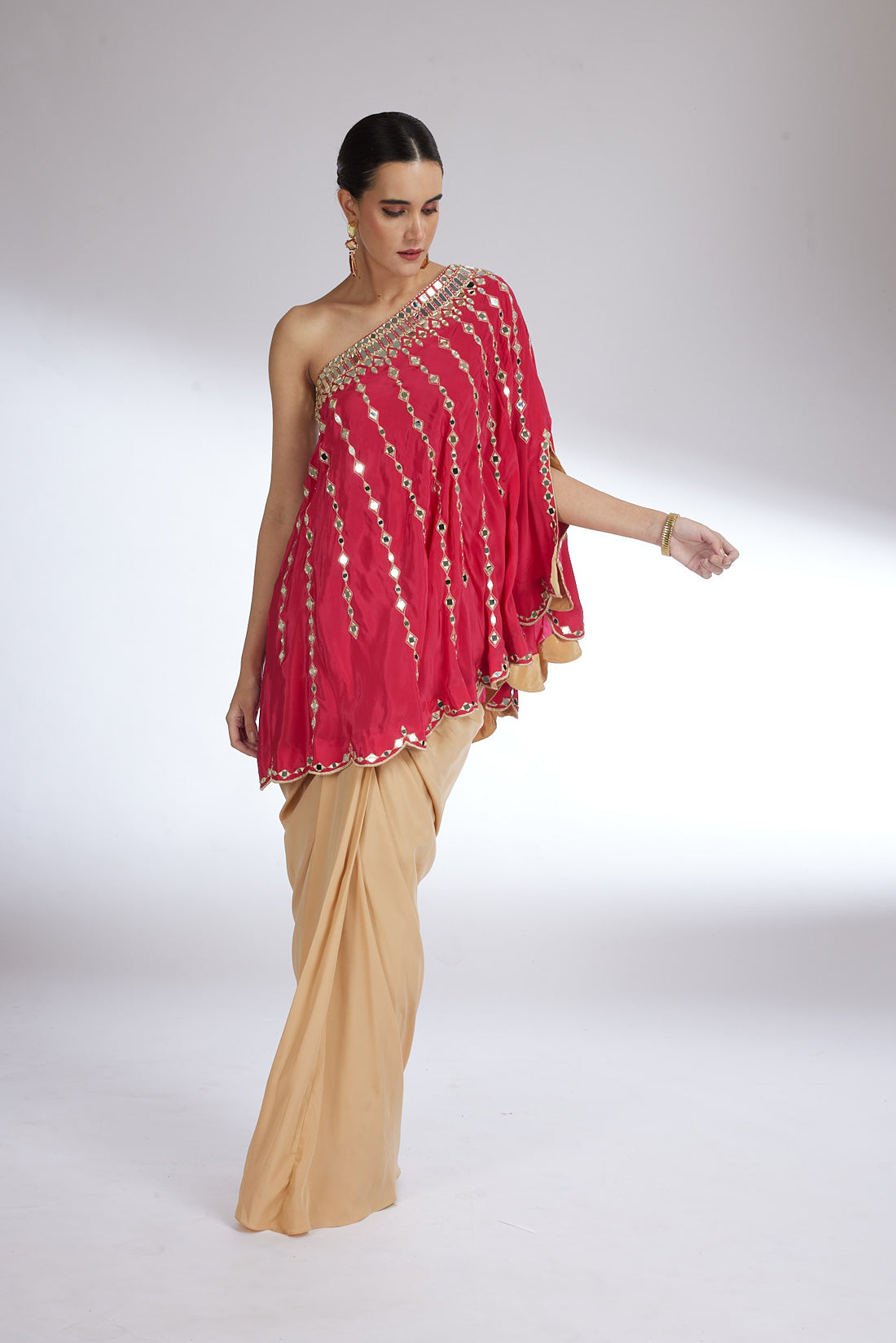 FUCHSIA MIRROR SKIRT SET