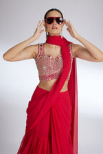RED ROSY GLEAM SAREE