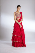 RED ROSY GLEAM SAREE