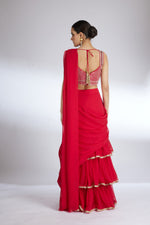 RED ROSY GLEAM SAREE
