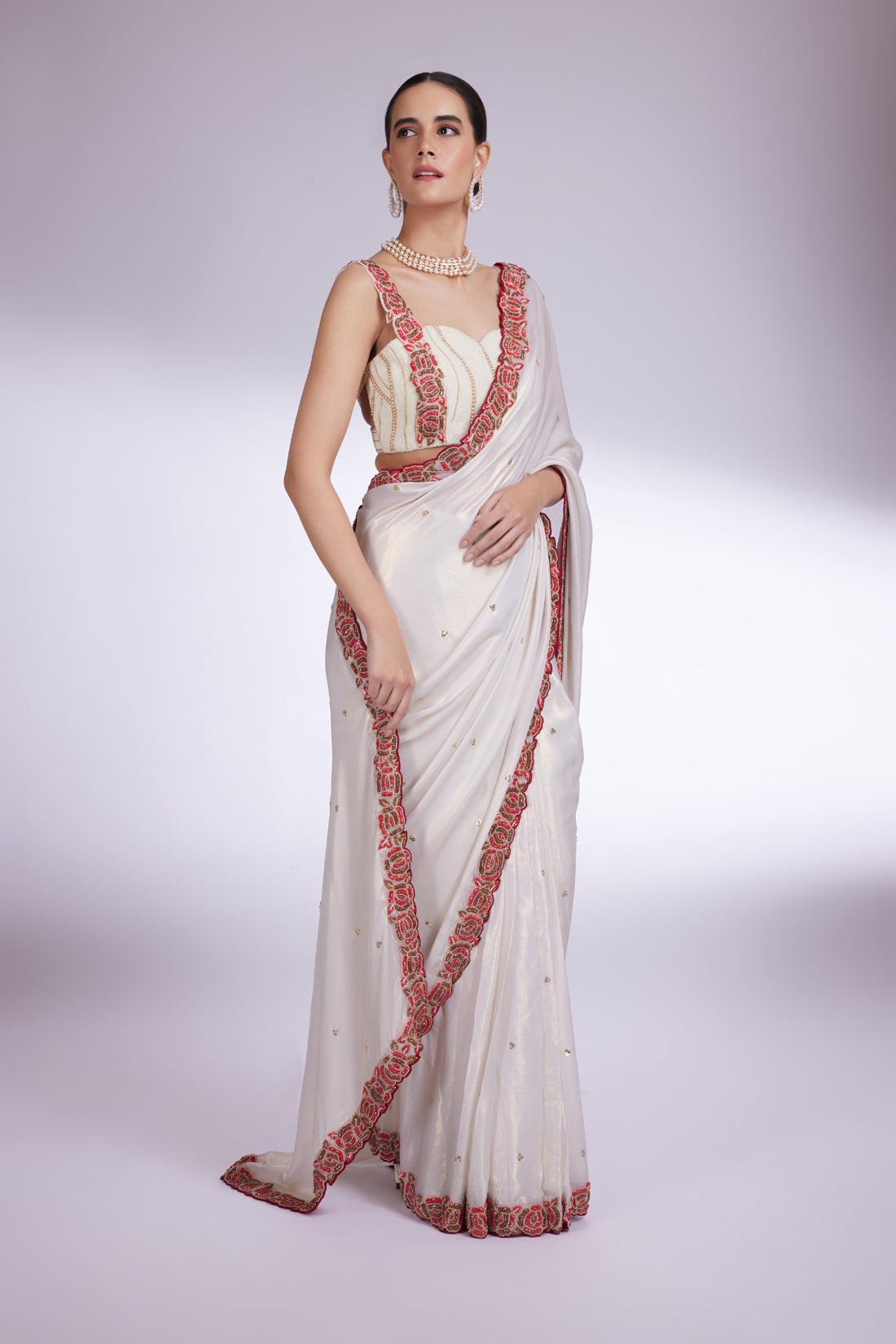 IVORY ROSE SERENADE SAREE