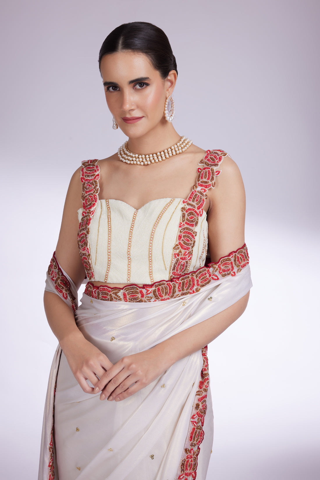 IVORY ROSE SERENADE SAREE
