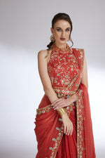 SCARLET MIRROR MUSE LAYRED SAREE