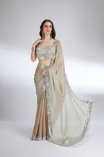 MUTED CHAMPAGNE METALLIC SAREE