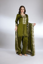 OLIVE GREEN FARSI SALWAR SUIT