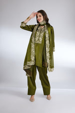 OLIVE GREEN FARSI SALWAR SUIT