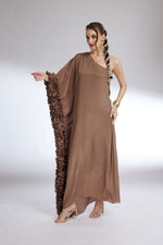 COCOA FLOUNCE ONE SHOULDER GOWN