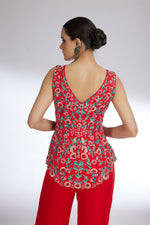 RED JACKET STYLE SHARARA SET