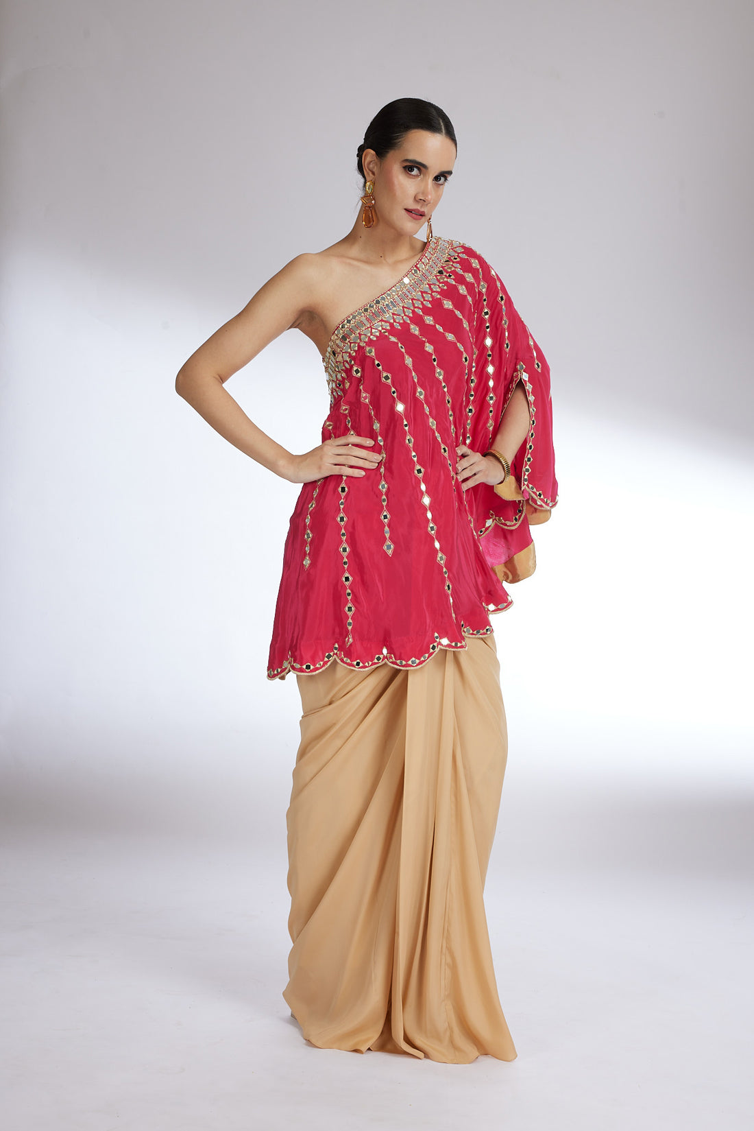 FUCHSIA MIRROR SKIRT SET